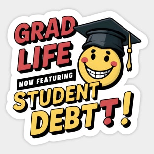 Debt-Fueled Graduation Pop Art Realities Sticker